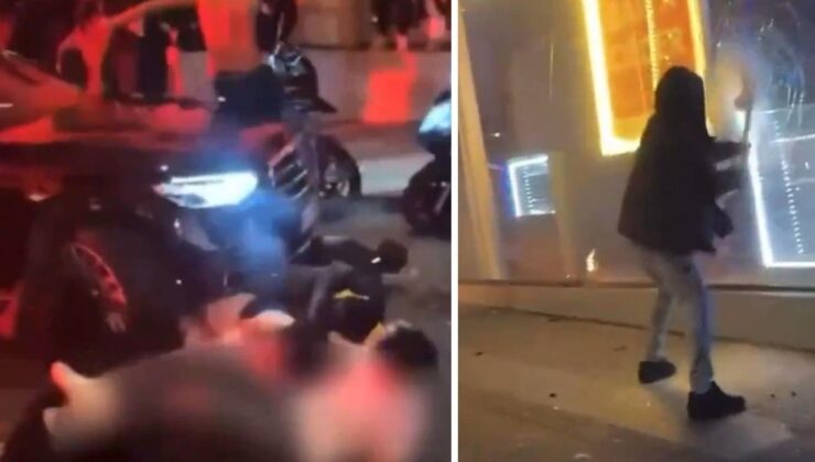 Bir araç taraftarların arasına daldı, sokaklar alev alev yandı